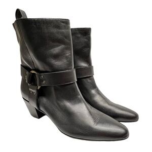 Marc Ellis Black Leather Buckled Ankle Boots